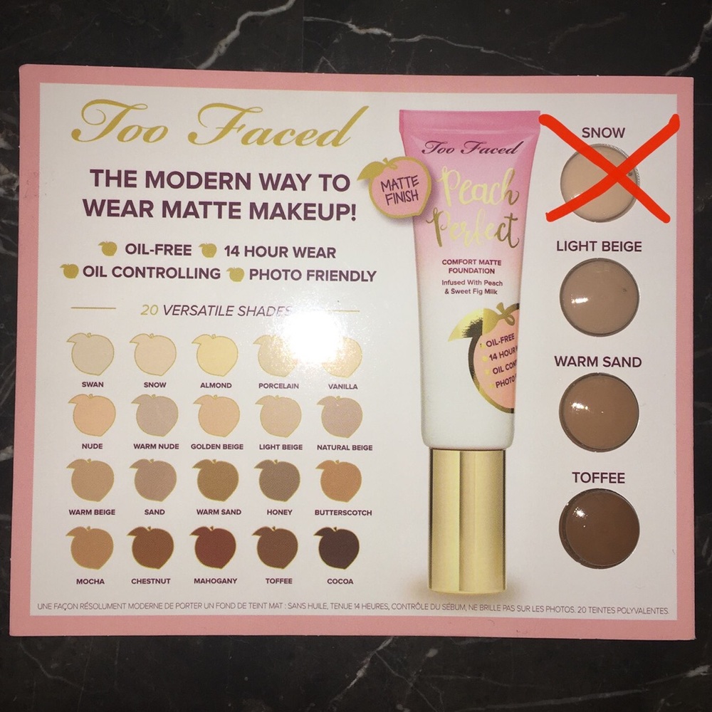 FREE SAMPLE WITH PURCHASE! Too Faced Foundation 🍑